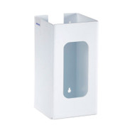 A  photograph of an extra large (250-300 count) white 06022 easy access glove box dispenser.