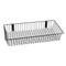 A photograph of a 06043 economical black wire basket, dimensions 24" length, 12" depth, 4" height.