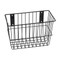A photograph of a 06043 economical black wire basket, dimensions 12" length, 6" depth, 8" height.