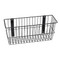A photograph of a 06043 economical black wire basket, dimensions 18" length, 6" depth, 8" height.