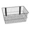 A photograph of a 06043 economical black wire basket, dimensions 18" length, 12" depth, 8" height.