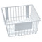 A photograph of a 06043 economical black wire basket, dimensions 12" length, 12" depth, 6" height.
