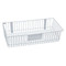 A photograph of a 06043 economical black wire basket, dimensions 24" length, 12" depth, 6" height.