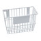 A photograph of a 06043 economical black wire basket, dimensions 12" length, 6" depth, 8" height.