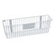 A photograph of a 06043 economical black wire basket, dimensions 24" length, 6" depth, 8" height.