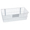 A photograph of a 06043 economical black wire basket, dimensions 24" length, 12" depth, 8" height.