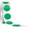 An image of a roll of green spot floor markers, partially unrolled.
