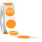 An image of a roll of orange spot floor markers, partially unrolled.