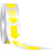 An image of a roll of yellow arrow floor markers, partially unrolled.