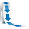 An image of a roll of blue arrow floor markers, partially unrolled.