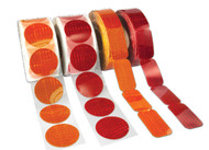 Photograph of rolls of the 4 different Reflex Reflective Stick-On Reflectors.