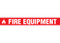 Picture of Printed Warning Floor Tape reading "Fire Equipment" in white lettering on red background.