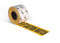 Photograph of a roll of  Anti-Slip Printed Warning Floor Tape reading "Caution Watch Your Step" in black lettering on a yellow background.