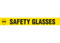 Picture of Printed Warning Floor Tape reading "Safety Glasses" in black lettering on yellow background.