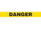 Picture of Printed Warning Floor Tape reading "Danger " in black lettering on a yellow background.