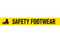 Picture of Printed Warning Floor Tape reading "Safety Footwear" in black lettering on yellow background.