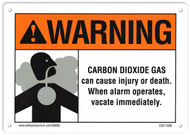 A photograph of a 10" w x 7" h 09955 CO2 system sign as described in the product description.