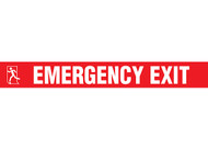 Picture of Printed Warning Floor Tape reading "Emergency Exit" in white lettering on red background.