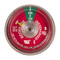 A photograph of a red 09830 water fire extinguisher bourdon gauge.