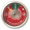 A photograph of front of a red 09832 halon 1211 fire extinguisher gauge.