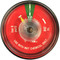 A  photograph of front of a red 09834 K-class (kitchen) extinguisher bourdon gauge.