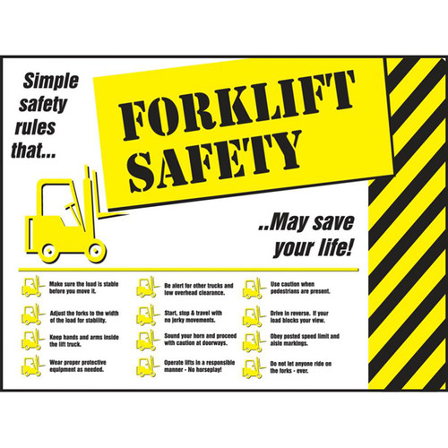 Picture of  forklift safety poster.