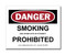 A photograph of a 12005 witty workplace label  reading danger smoking and other acts of stupidity prohibited.