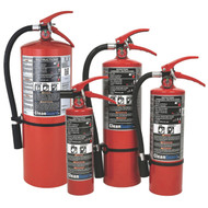 A group photo of the CA03VB, CA07, CA13, and CA25 CleanGuard+ Fire Extinguishers.