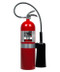 A photo of a 15 lb aluminum shell Ansul Sentry carbon dioxide extinguisher.