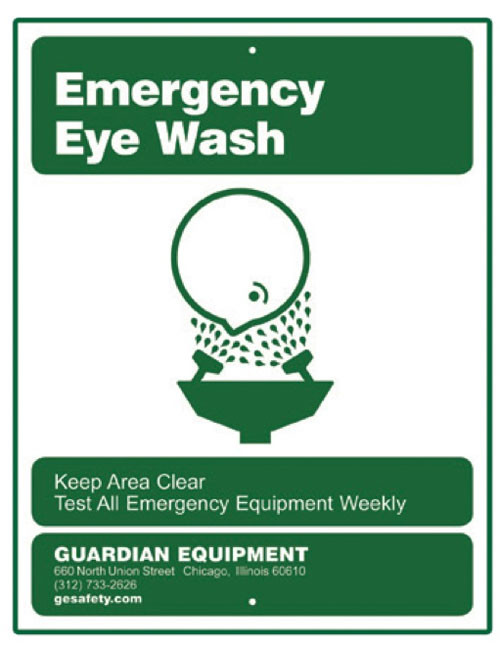 Guardian 250007G Emergency Eye Wash Sign Safety Emporium