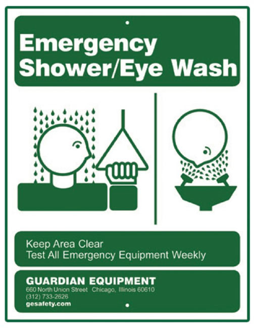 Guardian 250008G Emergency Shower/Eye Wash Sign Safety Emporium