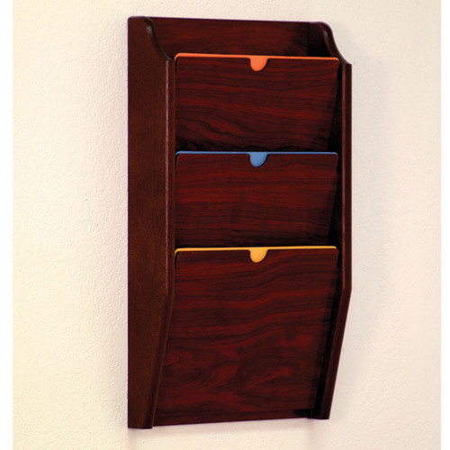 Picture of mahogany privacy 3 pocket file/chart holder.  Files not included.