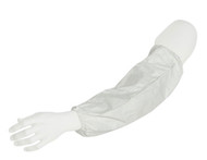 A photograph of a white 15002 DuPont Tyvek® sleeve protectors, with 200 per case.