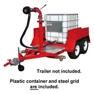 A  photograph of a 50057 NFF-331 3%x3% Non-Fluorinated AR-SFFF Alcohol-Resistant Foam Concentrate, in a 265 gallon (1,003 liter) tote on a trailer.