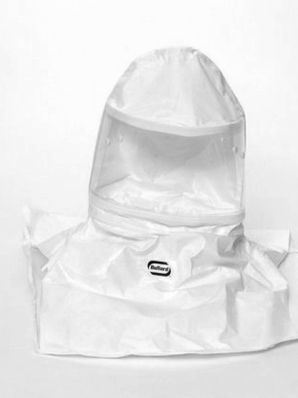 A photograph of a bl-20sicn bullard 20sicn tychem sl hoods w/ taped + sealed seams, no suspension, box/5.