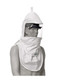 A photograph of a bl-20tic bullard 20tic tychem qc hoods w/ headband suspension, dual bib, being worn by a mannequin.