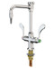 A photograph of an L412VB-BH Laboratory Mixing Faucet  w/ Vacuum Breaker and Blade Handles, including the mounting shank.