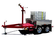 A  photograph of a 50200 Ansul Master Foam (Chemguard Defender) firefighting foam tote trailer with one tote capacity.