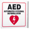 Picture of the AED Automated External Defibrillator Wall-Projecting L-Sign w/ Heart Icon.