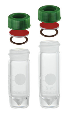 A photograph of a MW-80 Minum-Ware®, heavy-wall conical reaction vial.