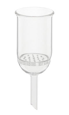A photograph of a representative CG-1402-P glass Buchner funnel with perforated glass plate.