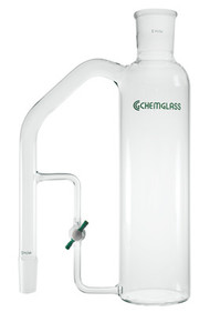A photograph of a CG-1364-01 liquid-liquid continuous extractor with PTFE stopcock.
