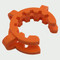 A photograph an orange size 34 24000 plastic standard taper joint clip.