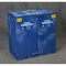 A photograph of a blue 02072 Eagle Modular Quik-Assembly™ Polyethylene Acid and Corrosive cabinet with 24 gallon capacity and door closed