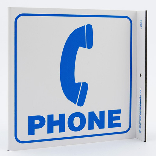 Photograph of the Phone Wall-Projecting L-Sign w/ Icon.