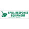 A photograph of a 03409 spill response equipment cabinet label.