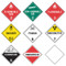 A pictogram of examples of the DOT placards. 