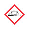 A photograph of a 03603 GHS corrosion pictogram labels.