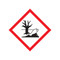A photograph of a 03607 GHS environment pictogram label.