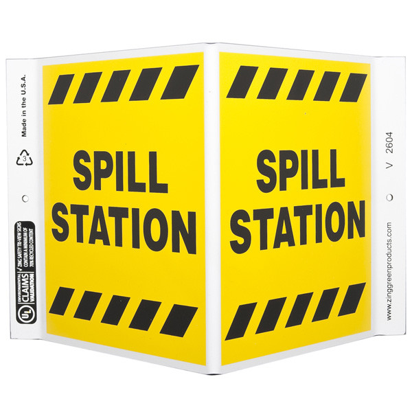 Spill Station Wall-Projecting V-Sign